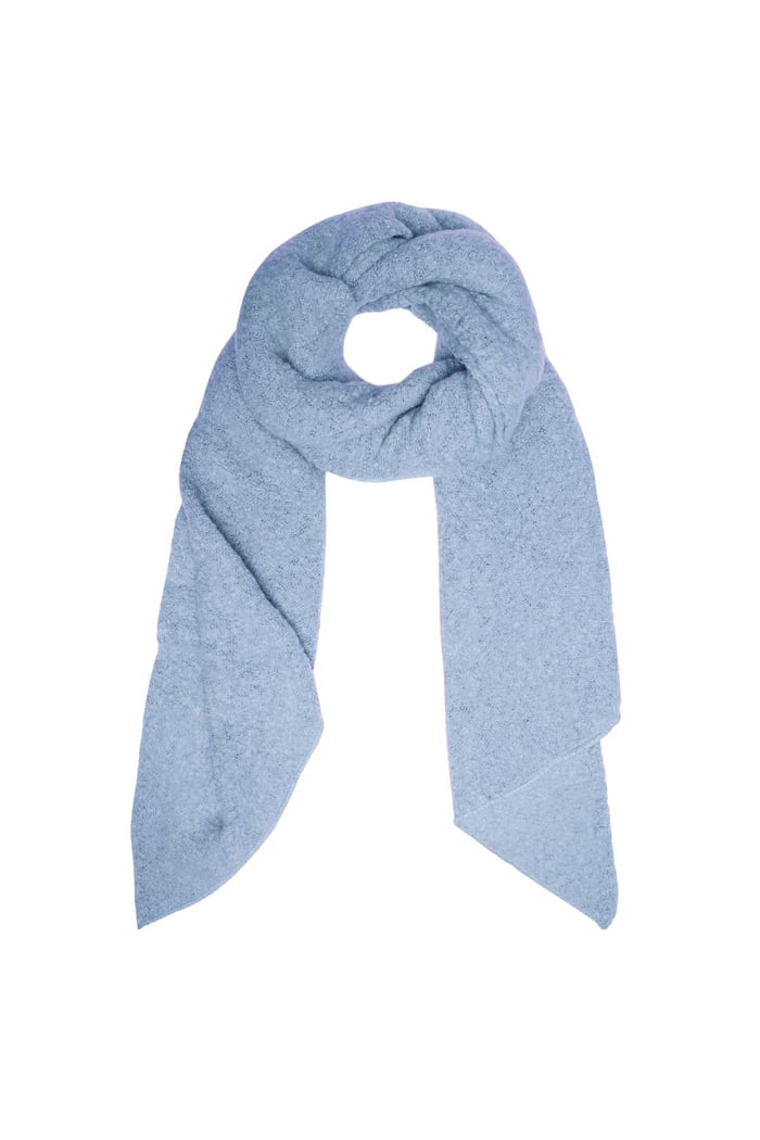 Soft winter scarf light blue Polyester 