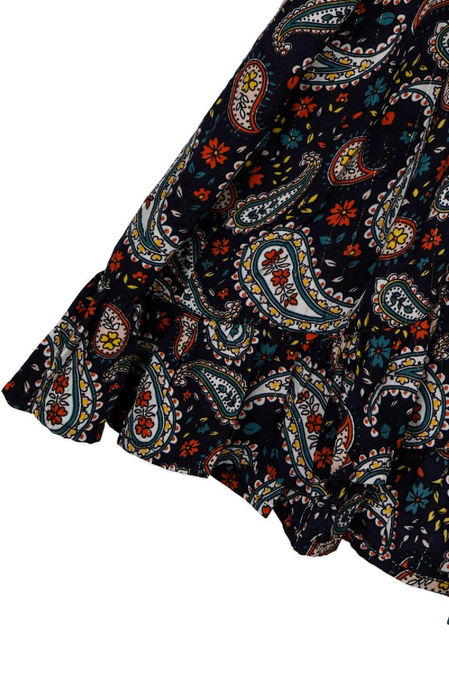 Robe Paisley Print Bleu foncé S Image5