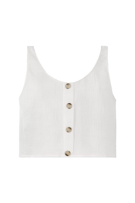 Button up crop top White L 2