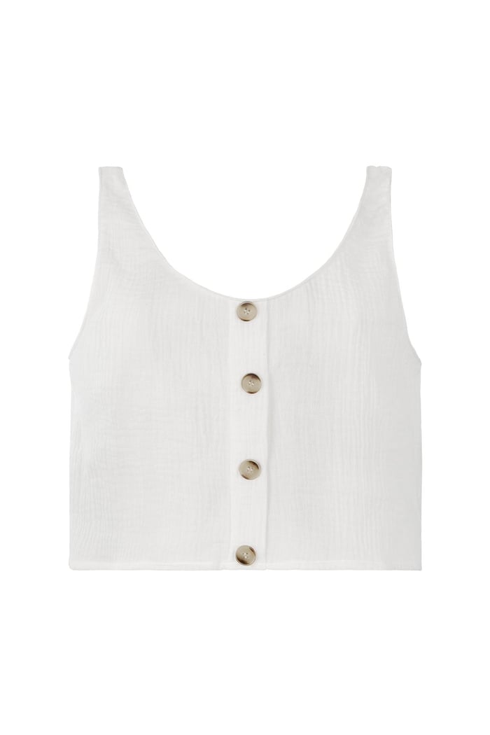 Button up crop top White M 