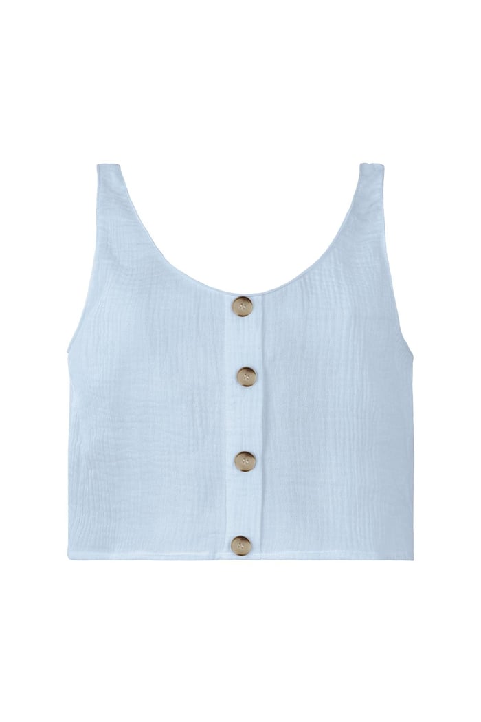 Button up crop top Light Blue M 