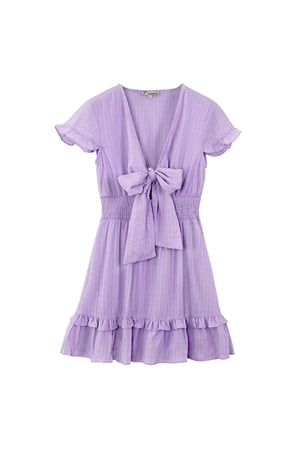 Ruffle dress with bow Purple M h5 