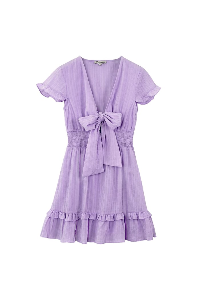 Ruffle dress with bow Purple M 