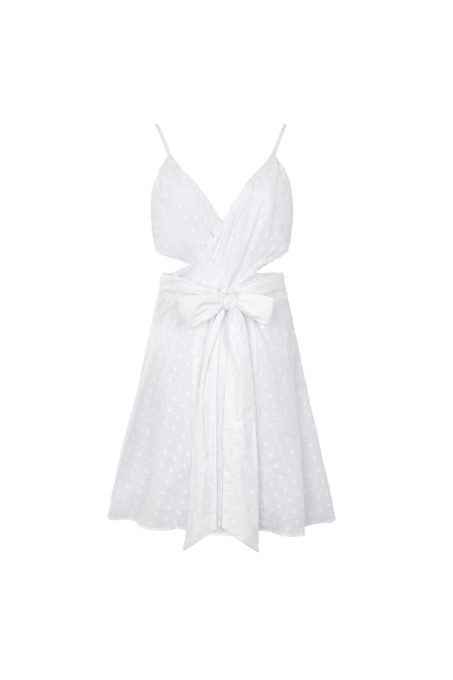 Mini dress with cut-out waist White M