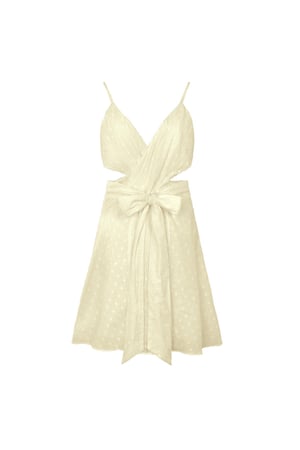 Mini dress with cut-out waist Beige L h5 