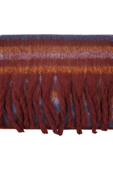 Gestreepte wintersjaal Bruin Polyester h5 Afbeelding3