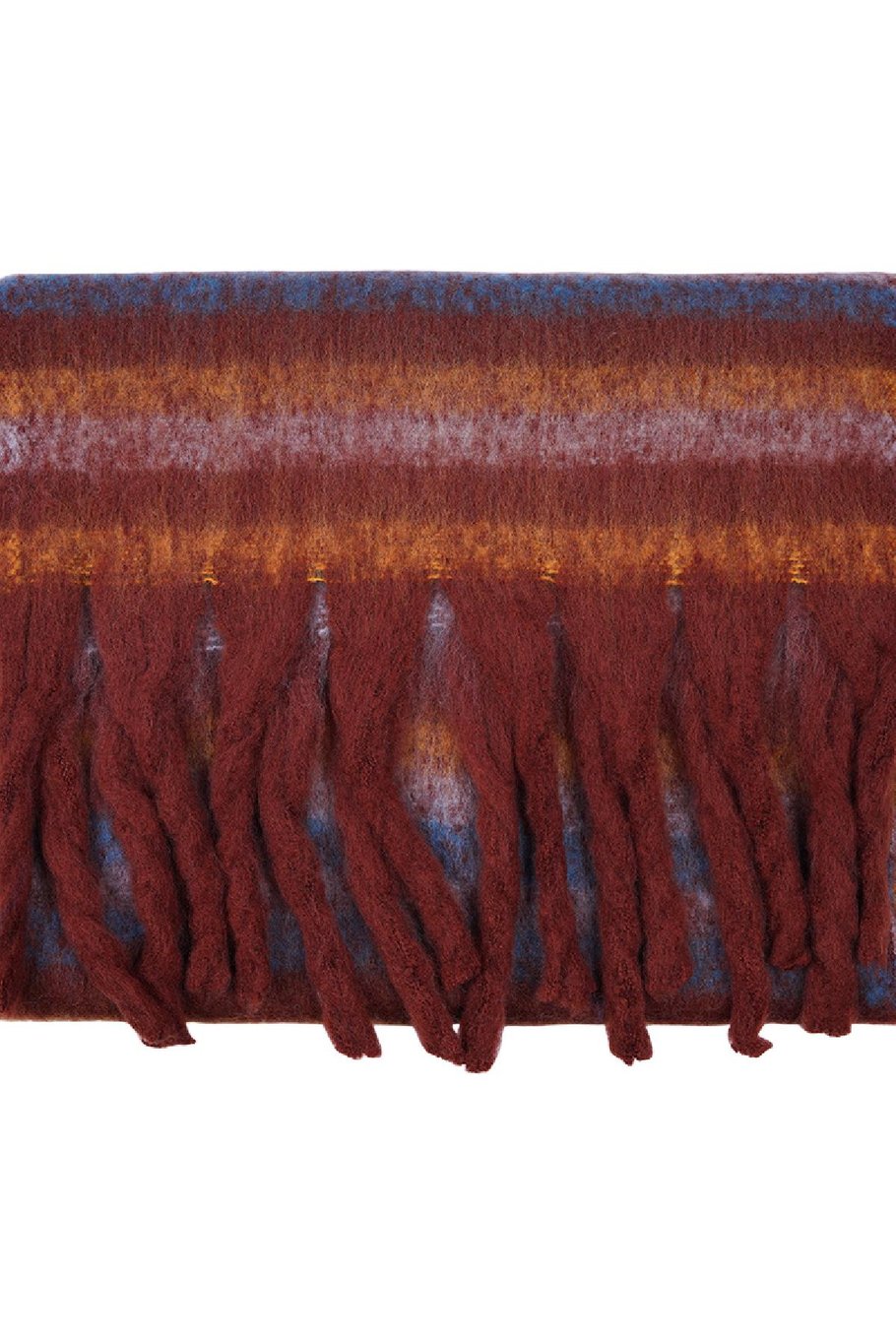 Gestreepte wintersjaal Bruin Polyester Afbeelding3
