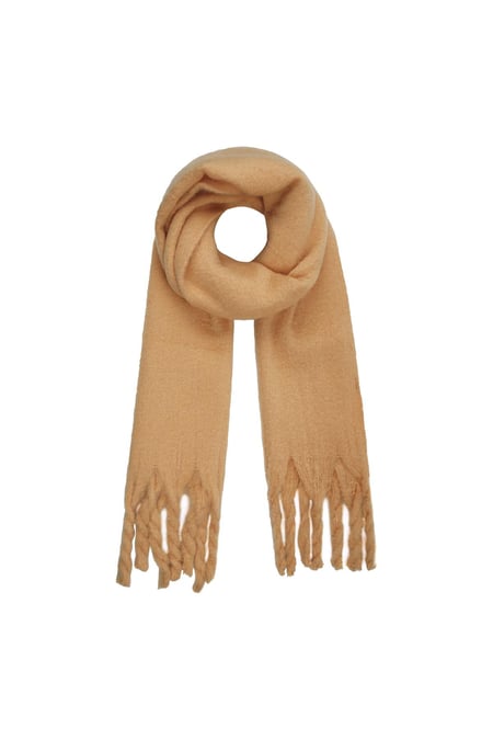 Echarpe d'hiver couleur unie Camel Polyester