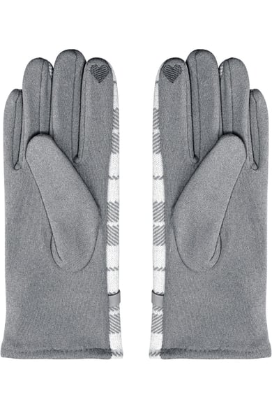 Karierte Handschuhe Grau Polyester One size h5 Bild2