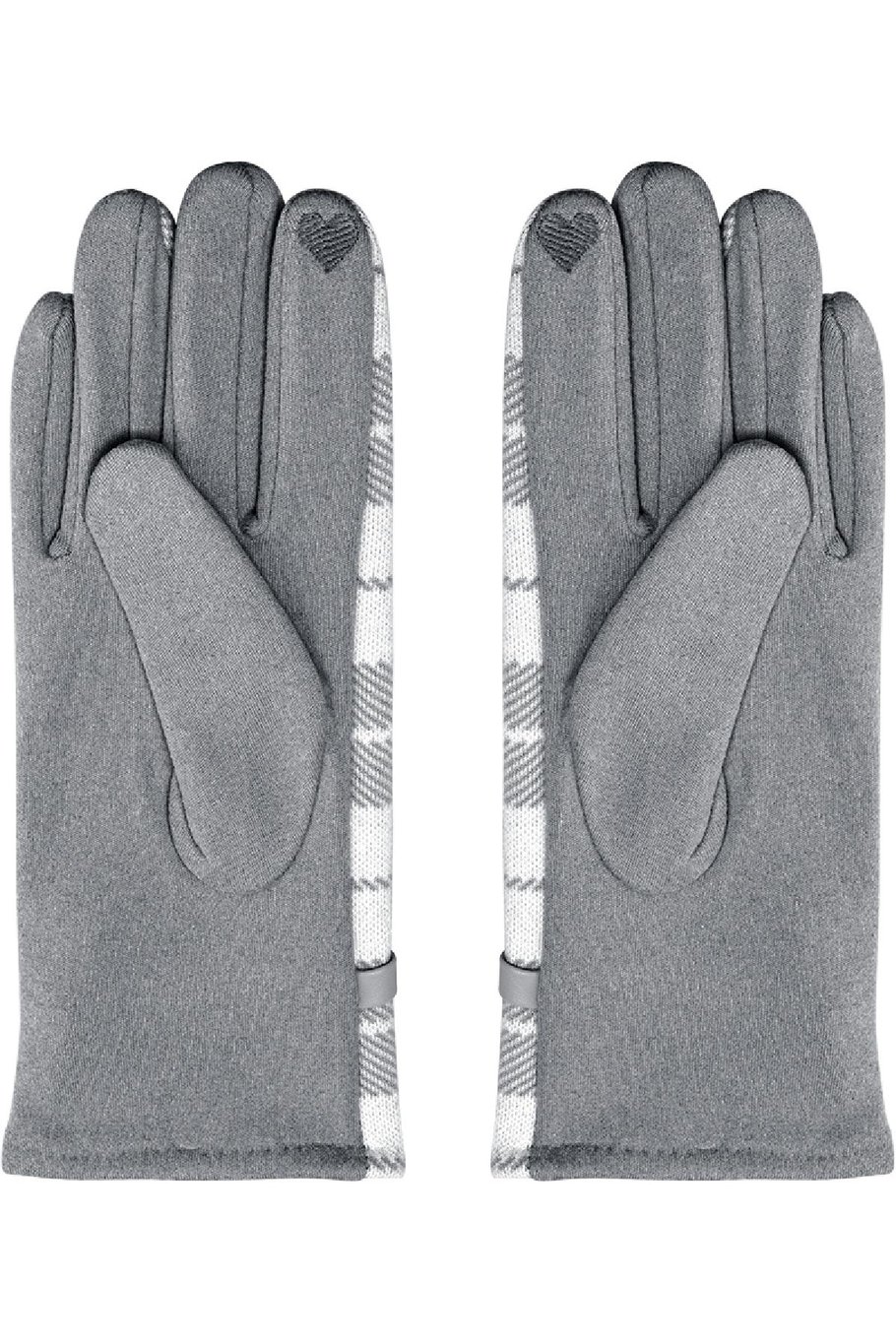 Karierte Handschuhe Grau Polyester One size Bild2