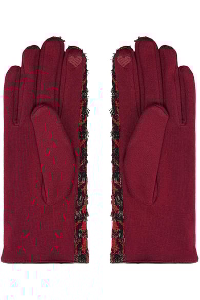 Hahnentritt-Handschuhe Rot Polyester One size h5 Bild2