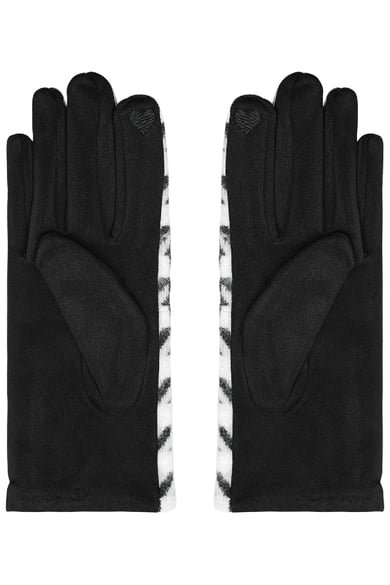 Houndstooth-handschoenen Zwart &amp; Wit Polyester One size h5 Afbeelding3