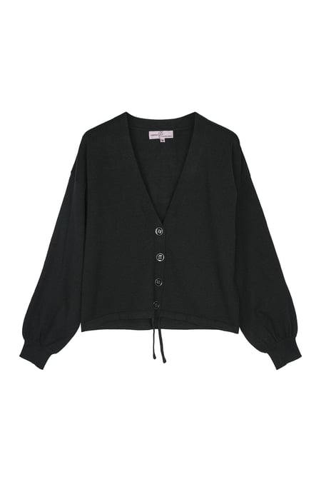 Cropped boxy cardigan Black M 2