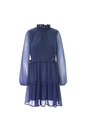 Ruffle chiffon dress Blue M h5 