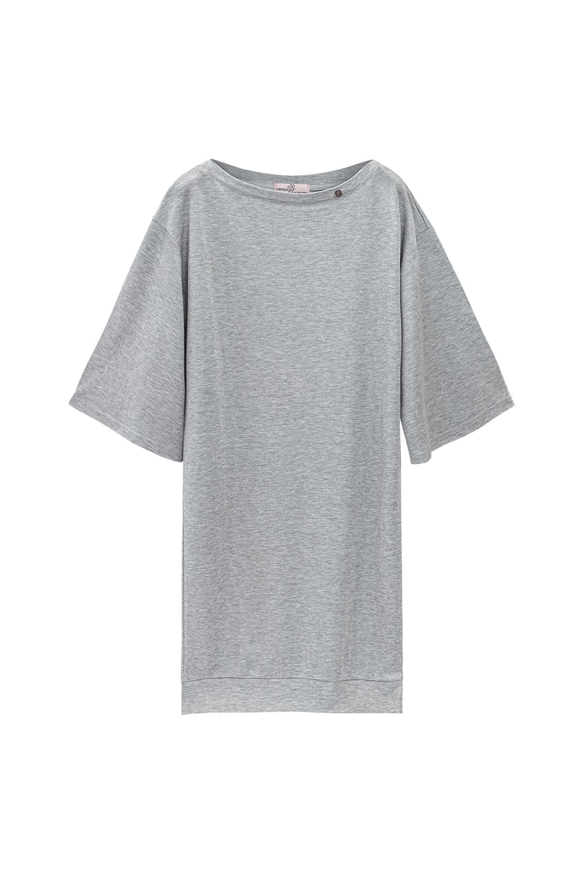 T-shirt dress with shiny coating Grey S
