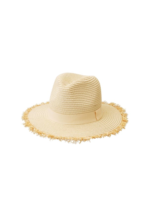 Chapeau de paille avec détail Blanc cassé Paper