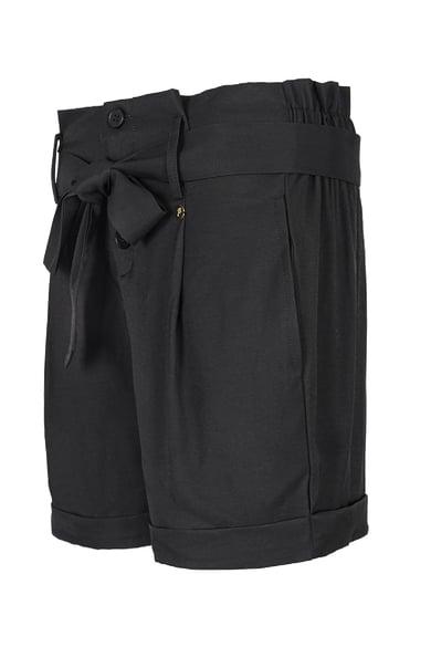 Paperbag-Shorts mit hoher Taille Schwarz S h5 Bild6