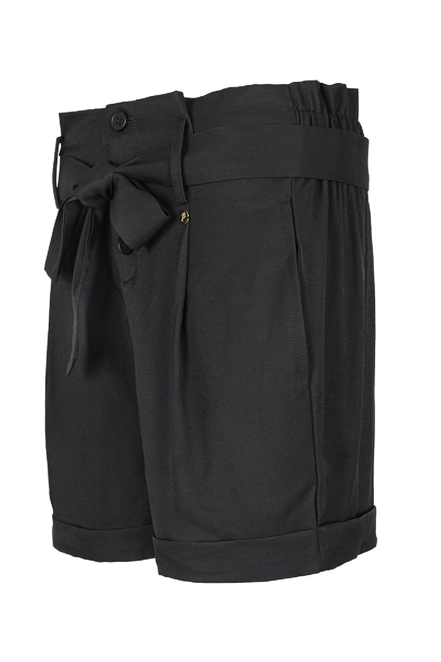 Paperbag-Shorts mit hoher Taille Schwarz S Bild6