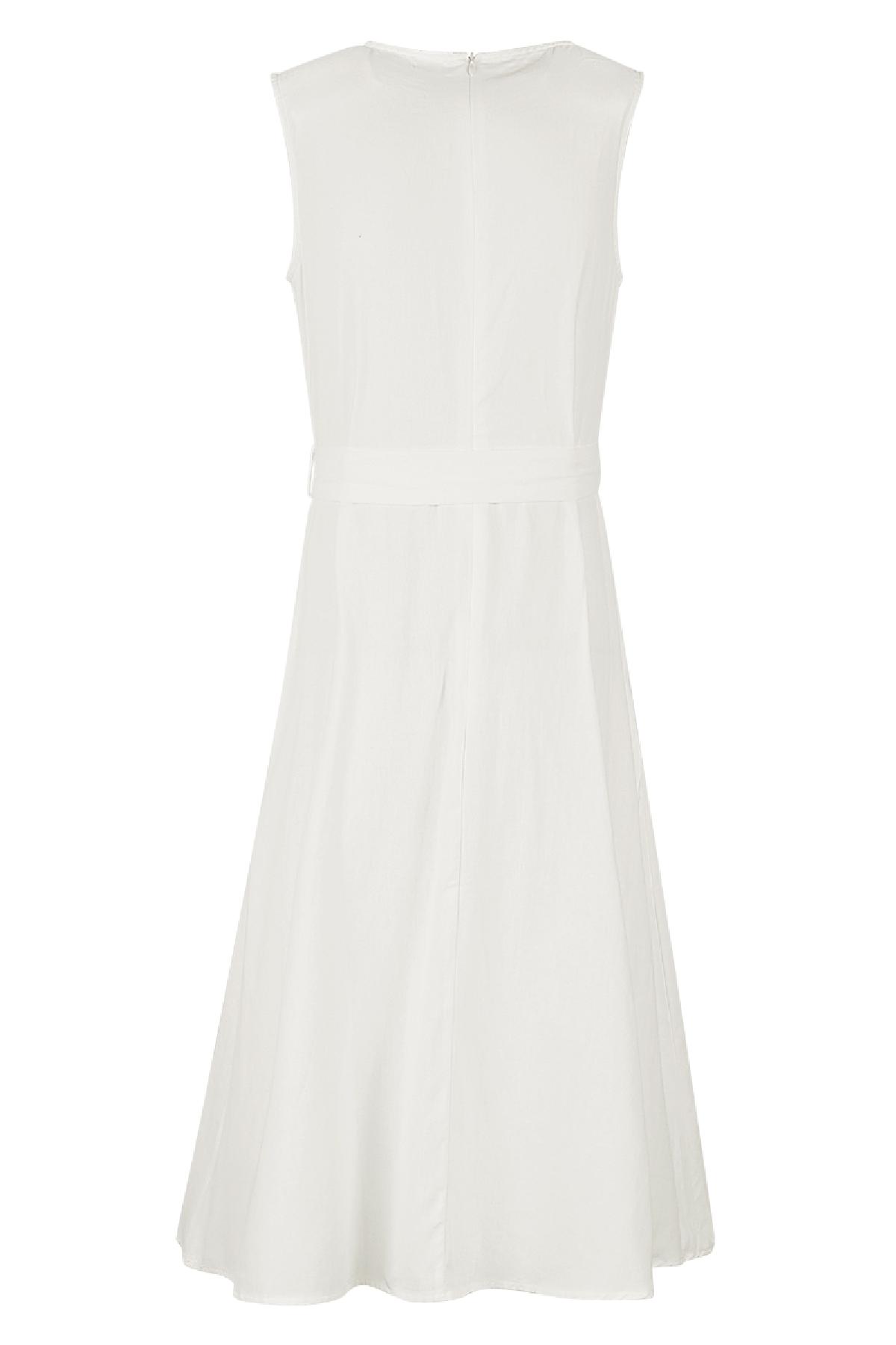 Cotton dress with pockets Off-white S h5Picture2