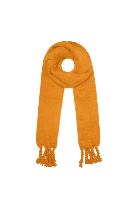 Winter scarf solid color orange Polyester