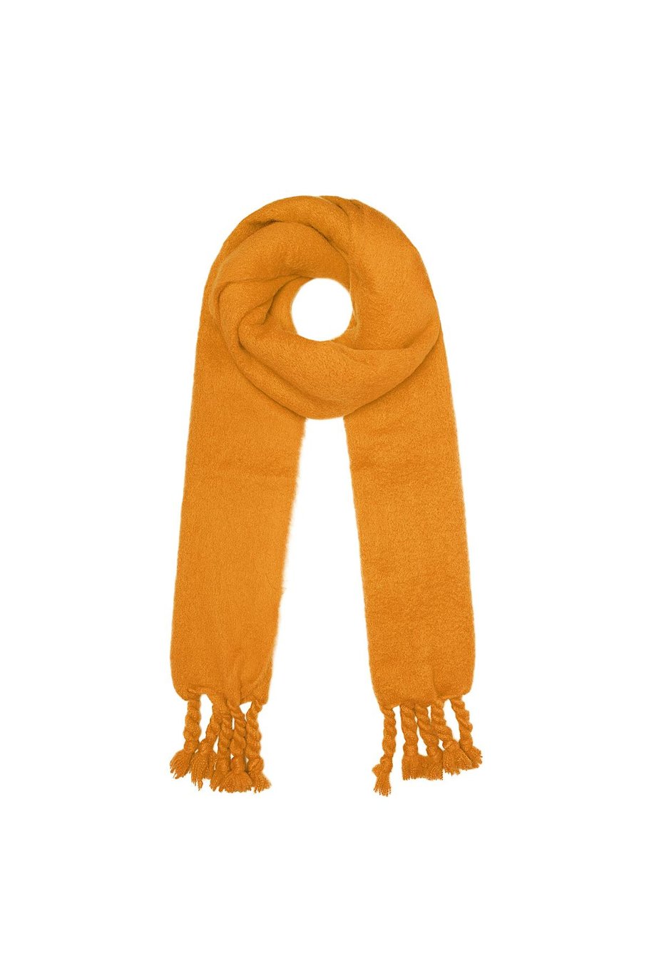 Winter scarf solid color orange Polyester