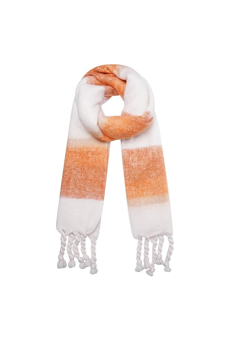 Winter scarf with ombré effect orange Polyester 2