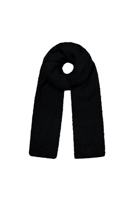 Winter scarf with relief pattern Black Polyester 2