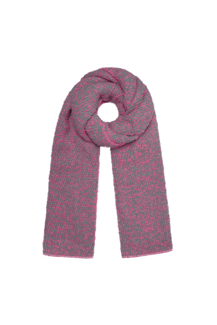 Schal mit Reliefstoff rosa/grau Polyester 