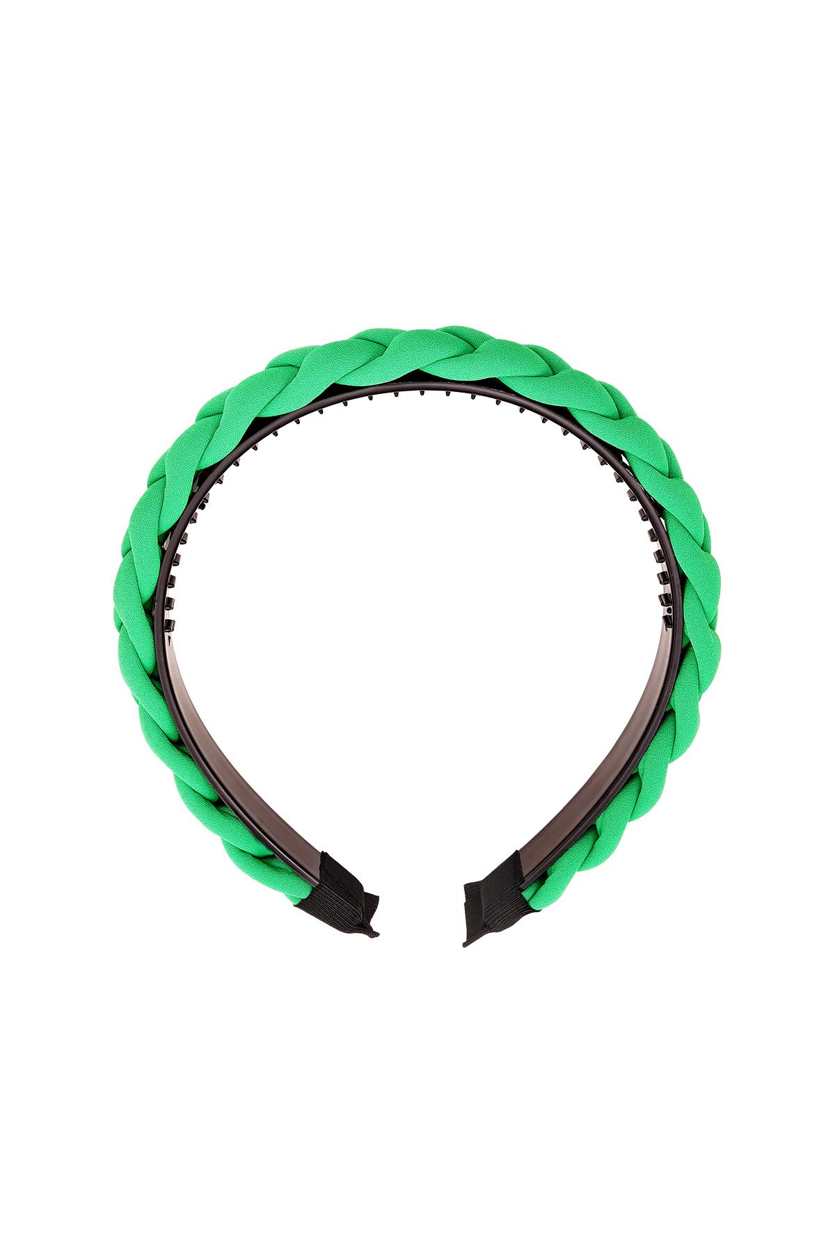 Hairband braided Green Polyester