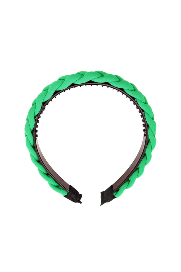 Bandeau tressé Vert Polyester