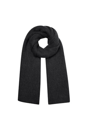 Scarf knitted plain - black h5 