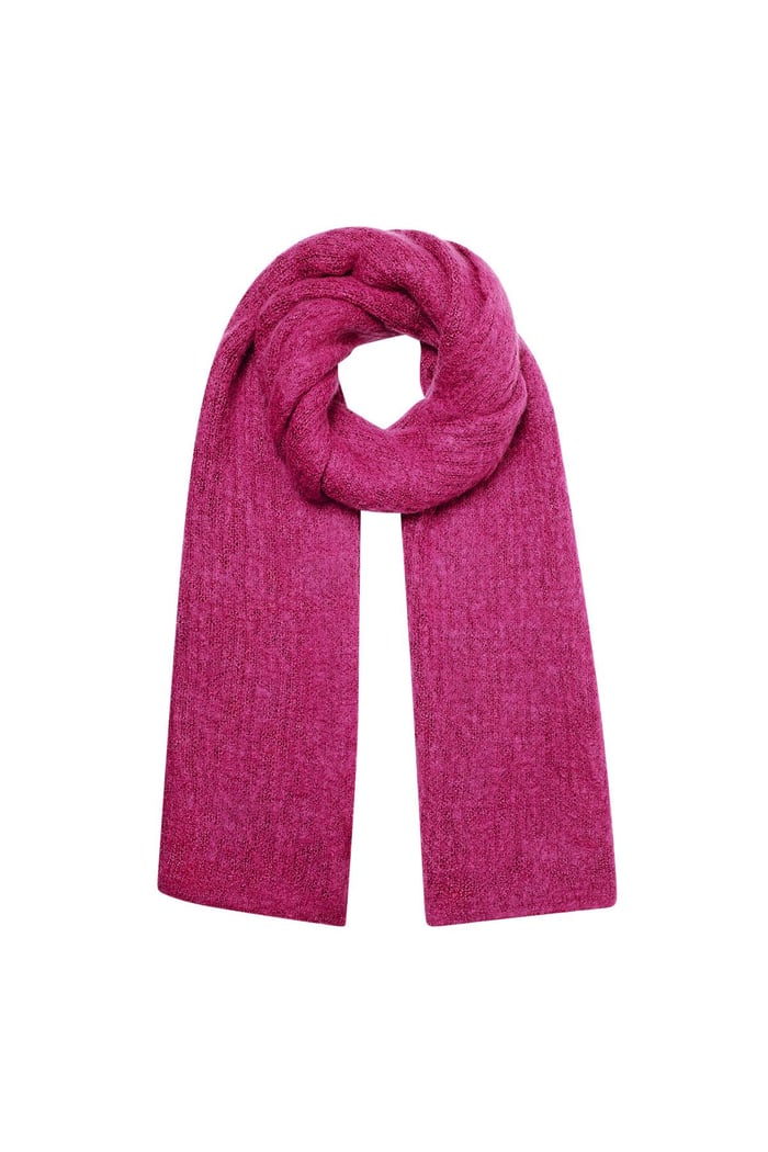 Scarf knitted plain - fuchsia 