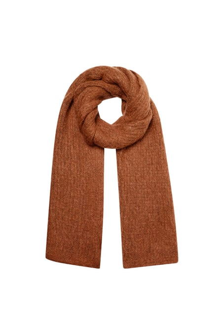 Scarf knitted plain - cognac