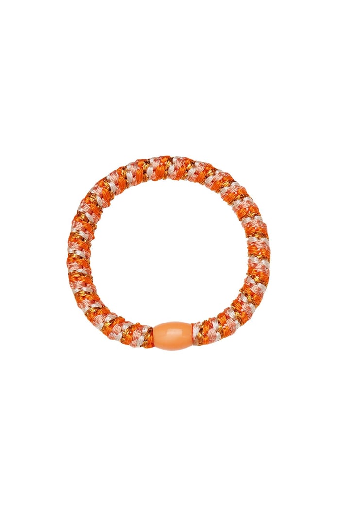 Hair tie bracelets 5-pack Orange Polyester 