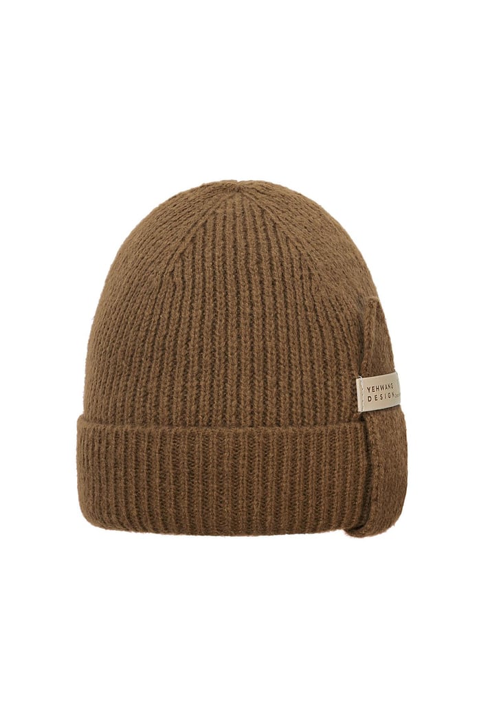 Beanie Yehwang Camel Polyester 