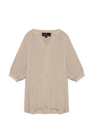 Basic blouse with buttons Beige S h5 