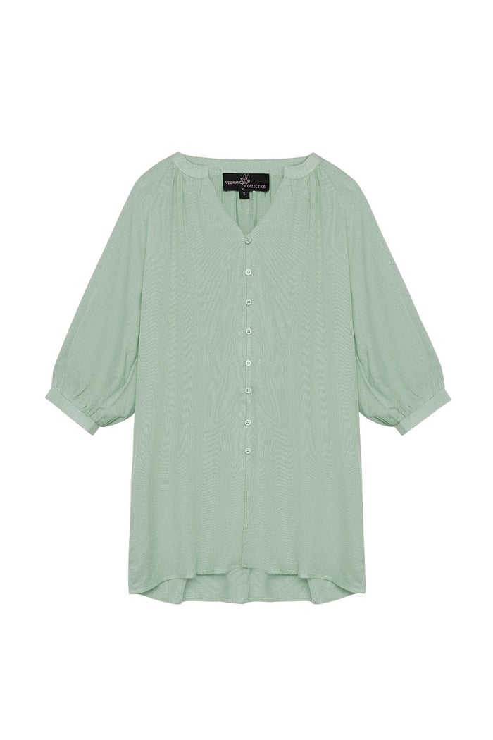 Basic-Bluse mit Knöpfen Grün S 