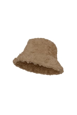 Bucket hat fluffy Beige Polyester h5 