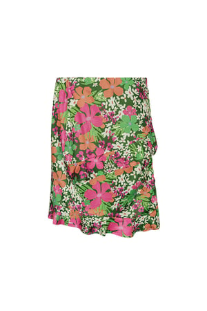 Skirt colorful flowers - green/pink Multi M h5 