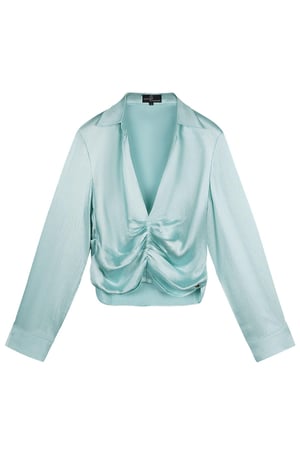 Blouse with pleat detail Mint M h5 