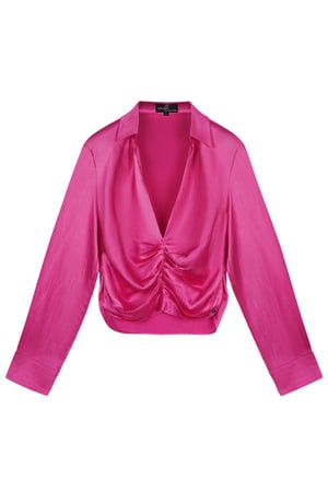 Bluse mit Faltendetail Rosa M h5 