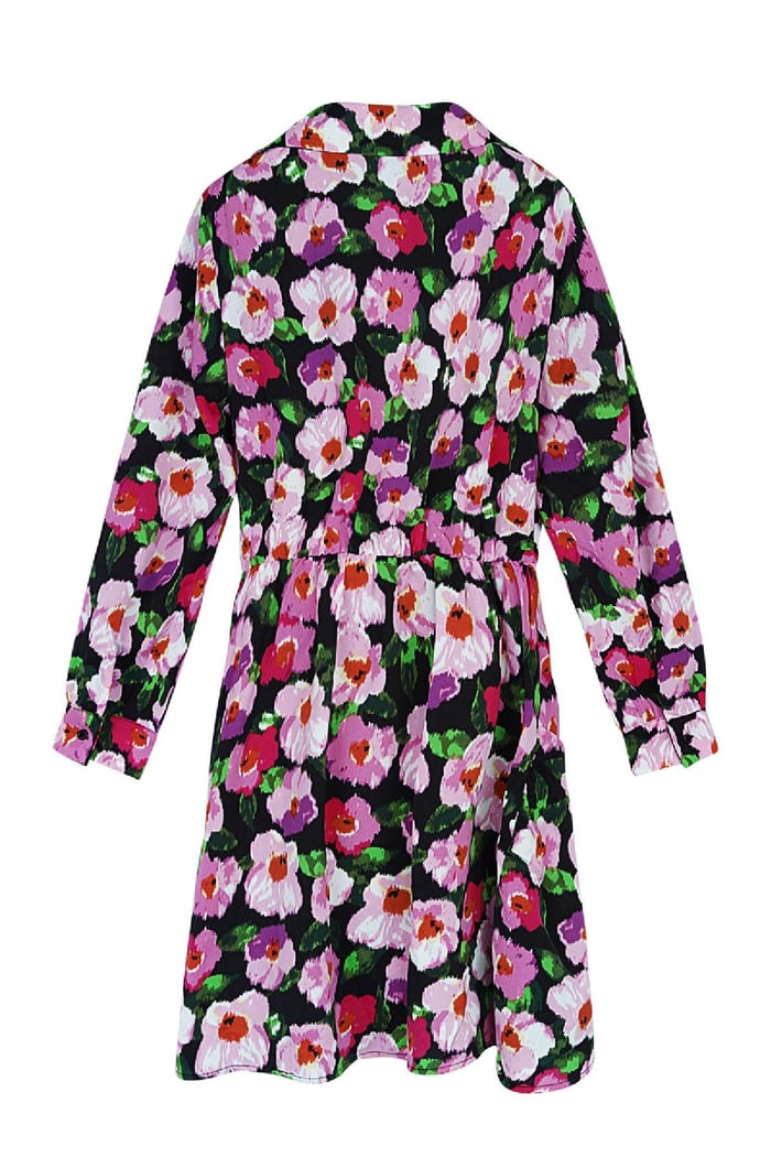 Flower print dress with button detail Black Multi L Picture3