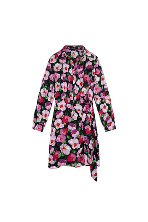 Flower print dress with button detail Black Multi M h5 