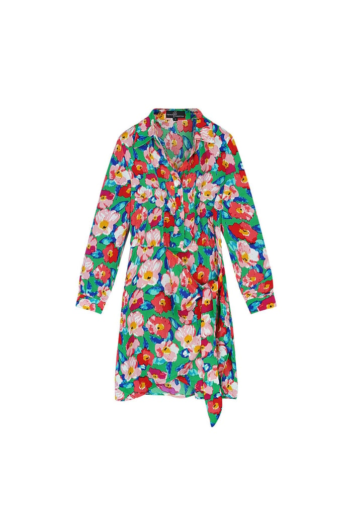 Flower print dress with button detail Multi S 