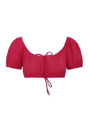 Crop top knotted Red M h5 