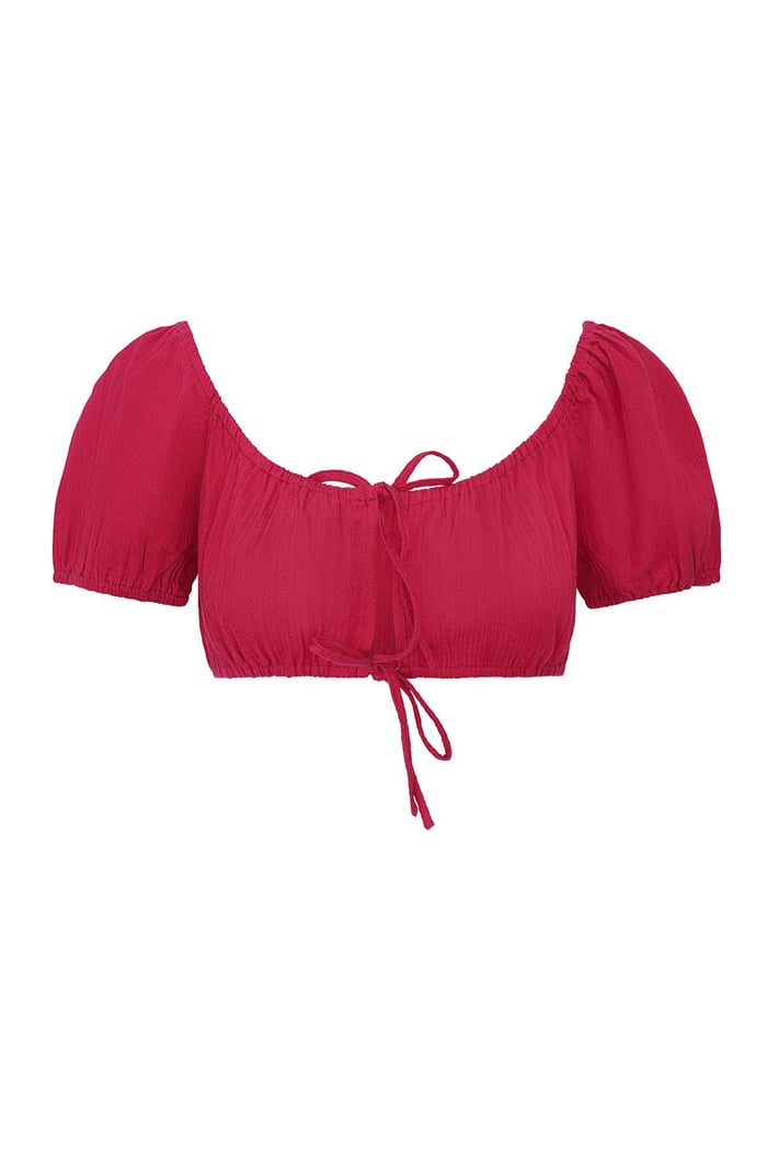 Crop top knotted Red L 