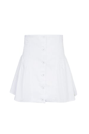 Skirt with buttons and smock detail White M h5 