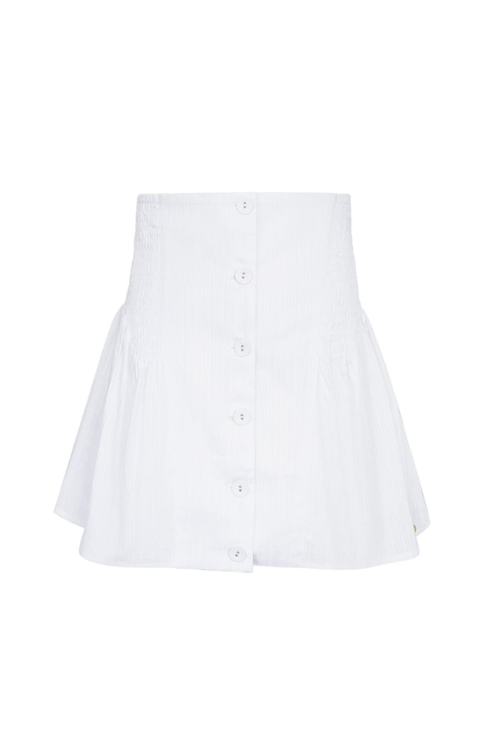 Skirt with buttons and smock detail White M 