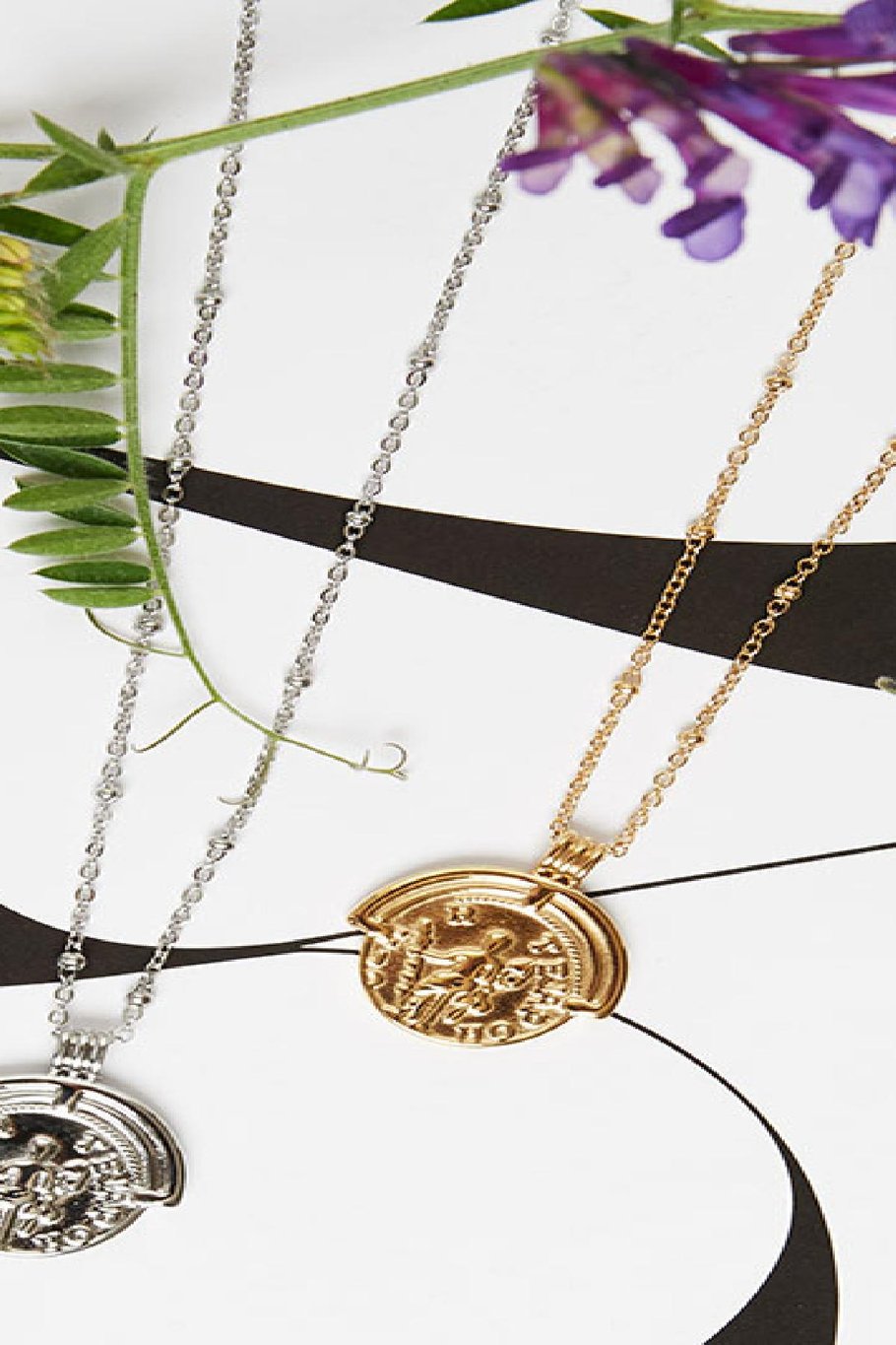 Necklace Big Coin Plata Acero inoxidable Imagen3