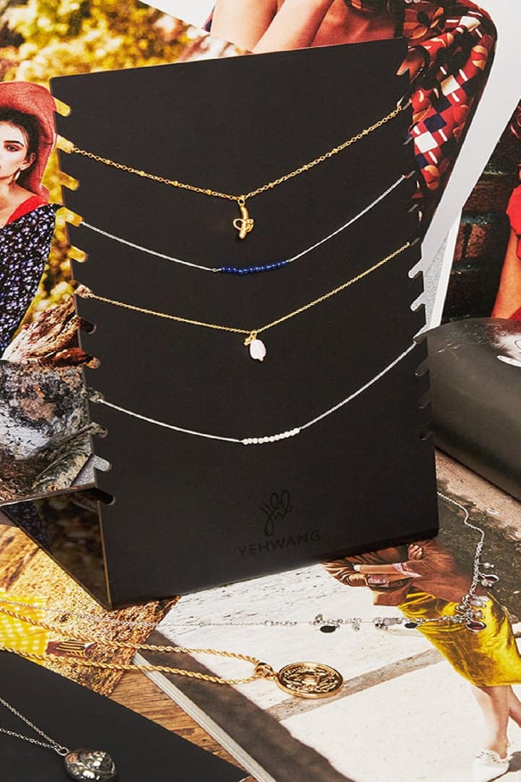Necklace Display 12 Black Plastic